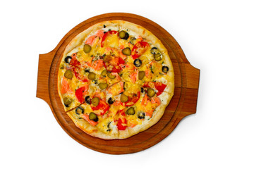 pizza cucumber isolated white food cheese italian tomato meal fa