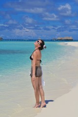 happy woman at summer