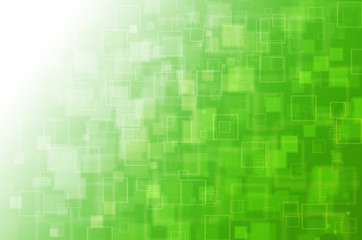 Green with square abstract background.