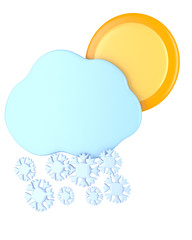 Cloud with snowflakes and sun