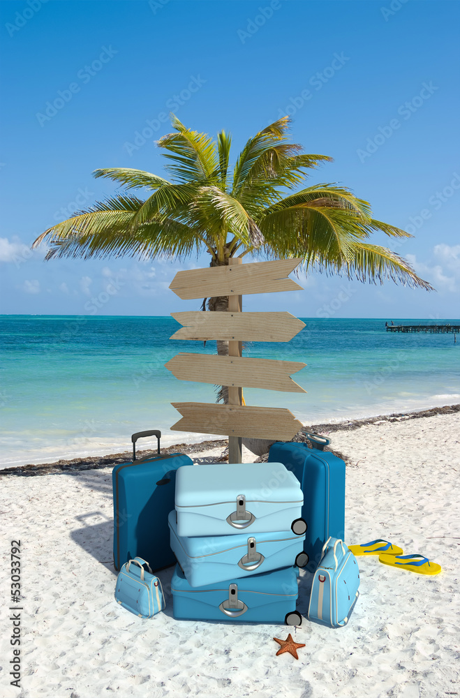 Wall mural Tropical beach vacations directions