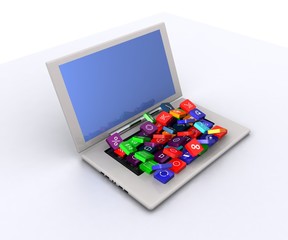 Pc with applications icons