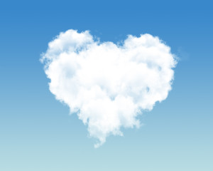Fototapeta na wymiar Cloud-shaped heart on a sky 