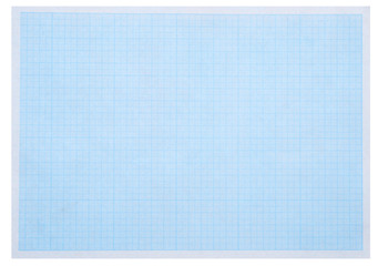 Math concept with sheet of blue graph paper background