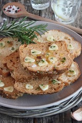 Bruschetta with garlic and rosemary