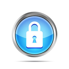 blue padlock icon on a white background