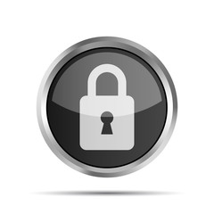 black padlock icon on a white background