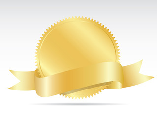 Blank gold  label. Vector