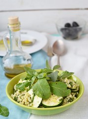 couscous ,zucchini and herbs salad.