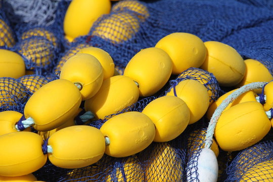 Fototapeta filet de pêche,bolinche,senne,bretagne