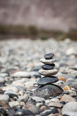 Fototapeta na wymiar Zen balanced stones stack balance peace silence concept