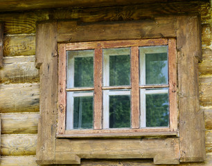 Fototapeta na wymiar Wooden ancient window