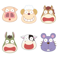 cartoon animal head set