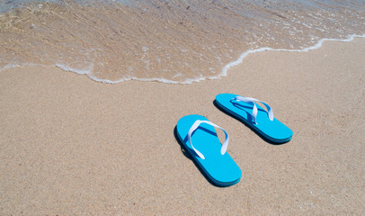 Fototapeta na wymiar blue sandals