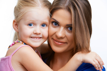 Young mother and girl.