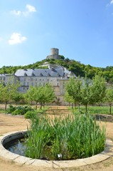 Fototapeta na wymiar Village of La Roche Guyon Castle Garden