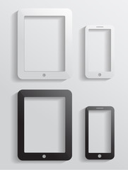 Vector modern icon mobile phone with tablet