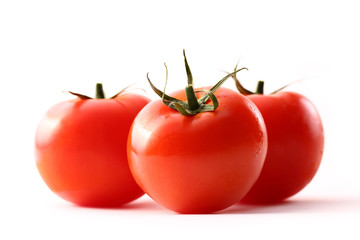 Tomatoes on the white background