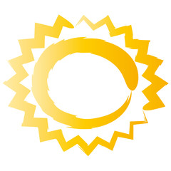 Die Sonne scheint, Sommer - gelbe Sonne als Logo, Urlaubsfeeling und Sommervibes