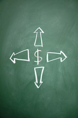 arrows and dollar sign