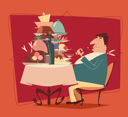Restaurant retro illustration