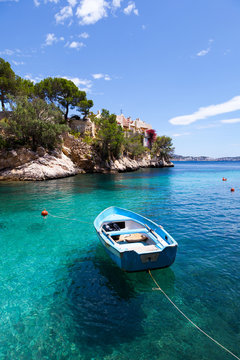 Old Rowboat Moored in Cala Fornells, Majorca