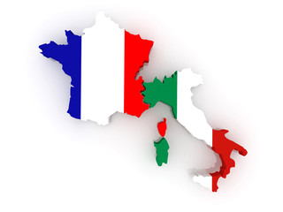 Map of France and Italy.