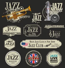 Photo sur Plexiglas Groupe de musique Timbres et étiquettes de musique jazz