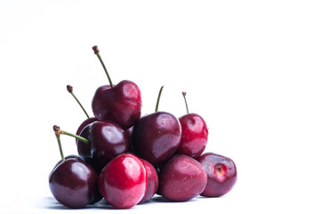 fresh cherry isolated on white background