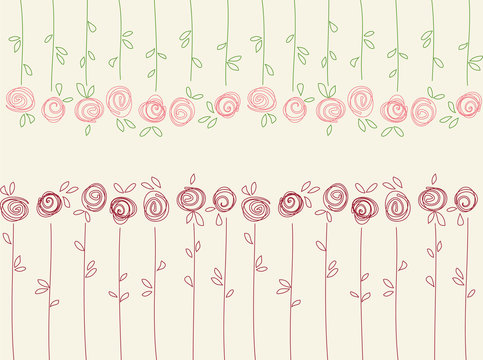 Seamless floral pattern with abstract roses flowers. Eps 10