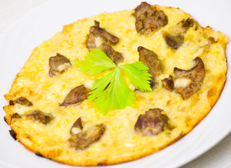 omelette with chicken livers