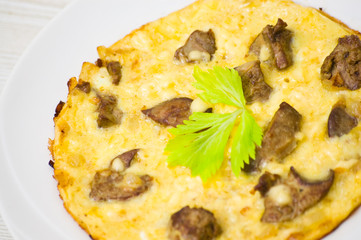 omelette with chicken livers
