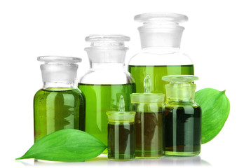 Medicine bottles isolated on white