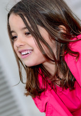 Fototapeta premium nice portrait of a happy pretty little girl