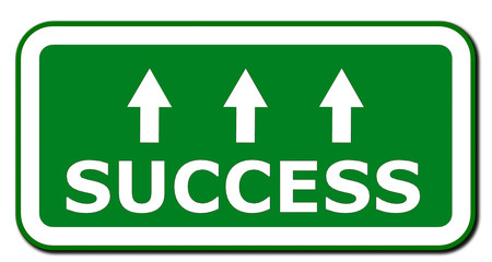 sign success on white background