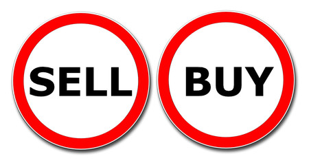 sign sell&buy on white background
