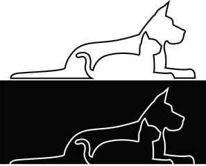 Composition of contours of dog and cat - 53049153