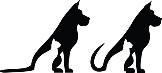 Dog and cat silhouettes compositions - 53049159