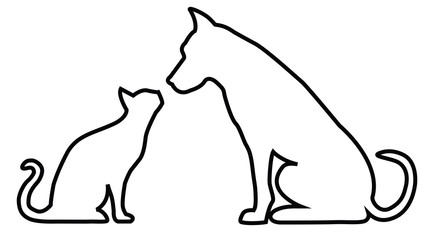 Dog and cat contours composition - 53049166