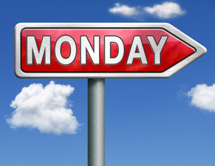 Monday road sign arrow