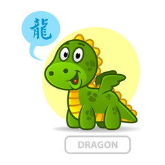 Chinese zodiac sign dragon. vector