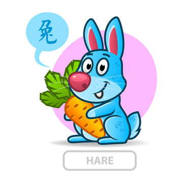 Chinese zodiac sign rabbit. vector