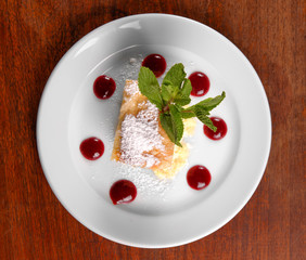 Delicious hungarian dessert closeup