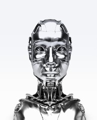 Cyborg, robot, Androide volto, 3d, informatica, computer