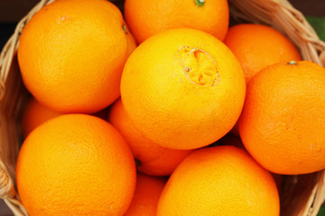 Citrus fruits in the basket.