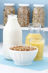 Delicious healthy cereal breakfast