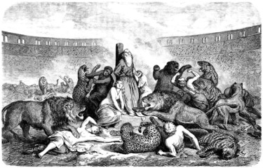 Christian Martyrs in Arena - Ancient Rome