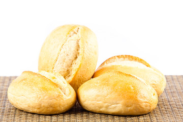 bun bread isolated on white background