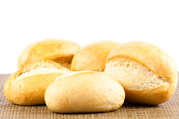 bun bread isolated on white background