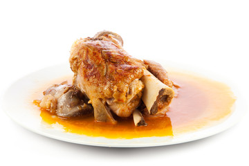  knuckle of pork isolated on white